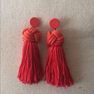 Bimba Y Lola Tassel Earrings in π Red NWOT